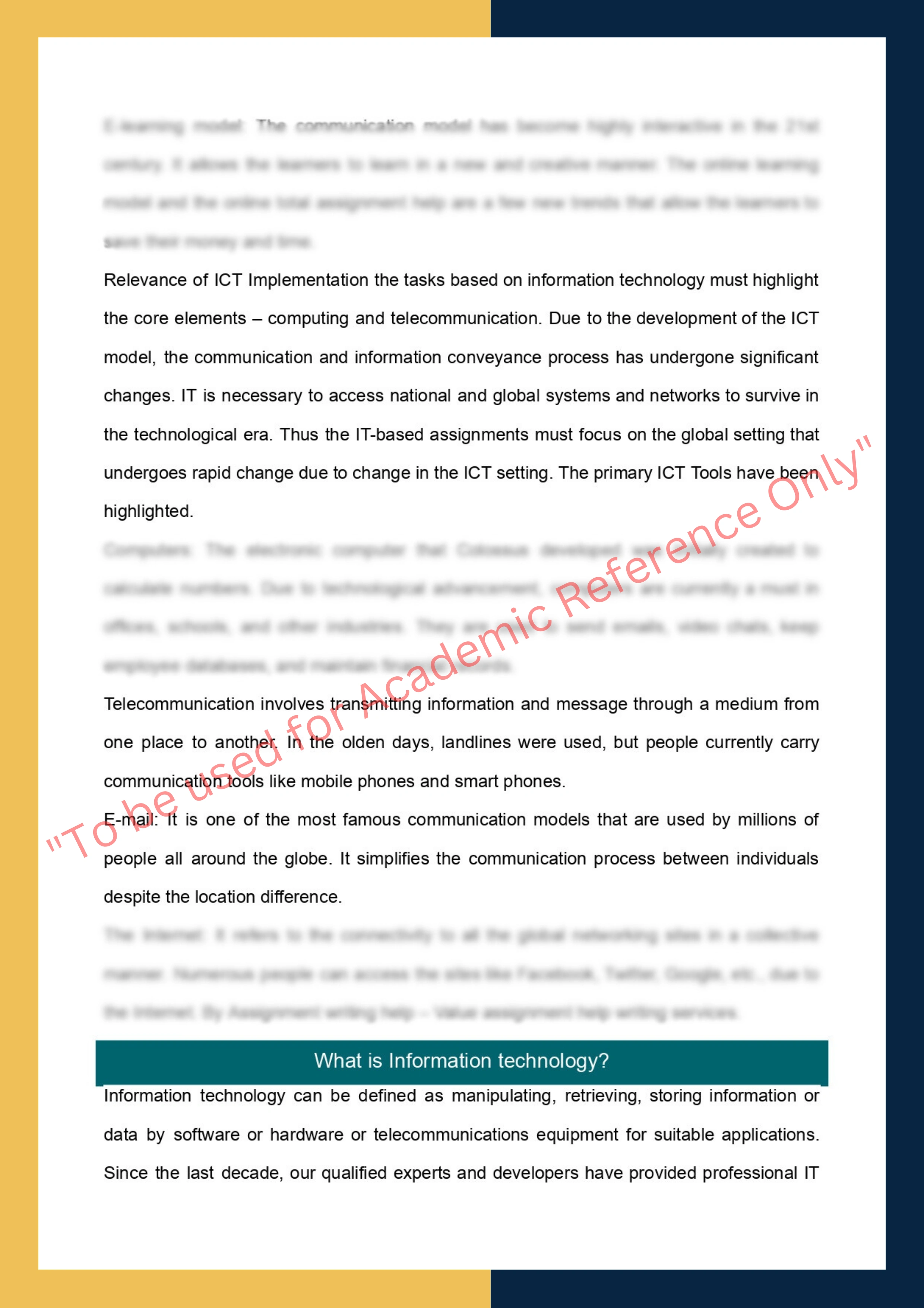 It Assignment sample 1